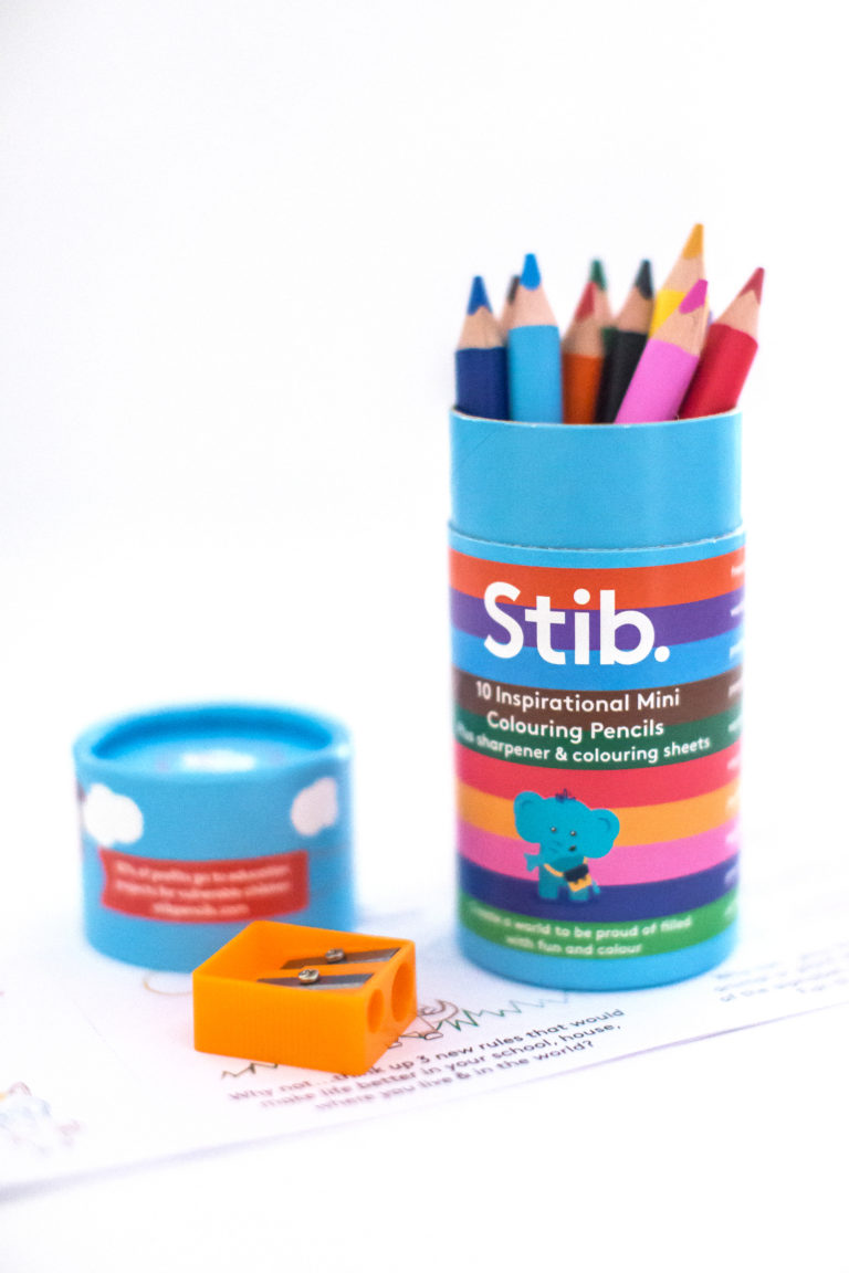 Stib Postive Worded 10 Mini Colouring Pencils Art Travel Pack