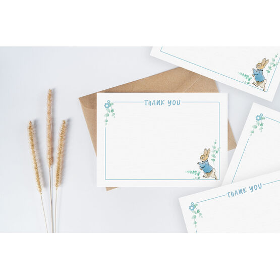 Peter Rabbit Beatrix Potter Blue Thank You Note Cards (Pack of 10)
