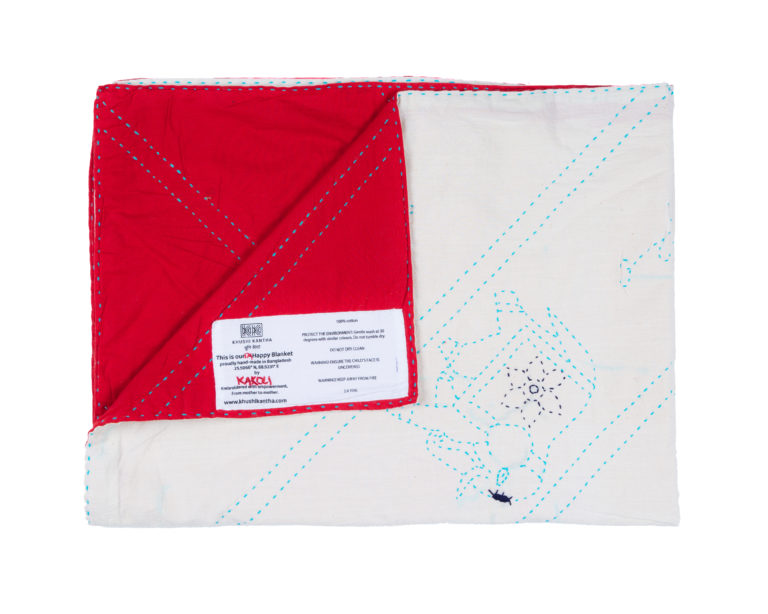 Dinajpur Happy Blanket in Red and Cream